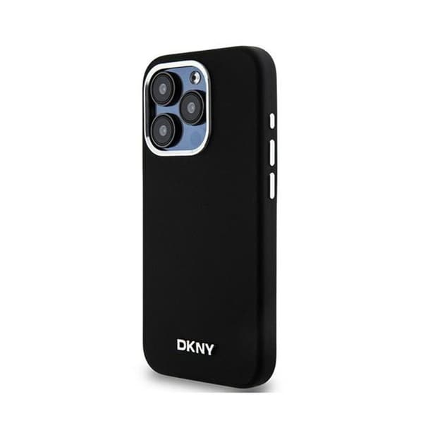DKNY Liquid Silicone Small Metal Logo MagSafe - Fodral för iPhone 15 Pro (svart)