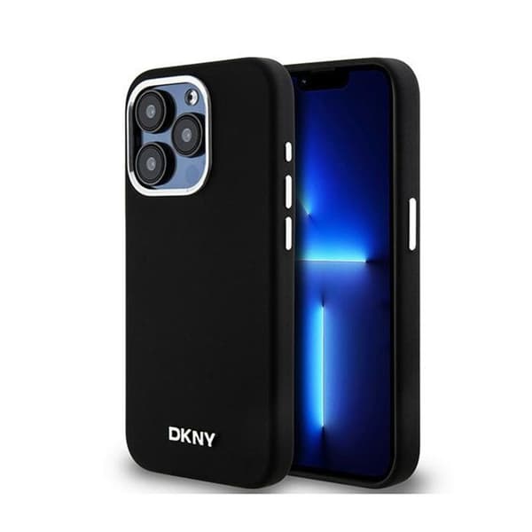 DKNY Liquid Silicone Small Metal Logo MagSafe - Fodral för iPhone 15 Pro (svart)