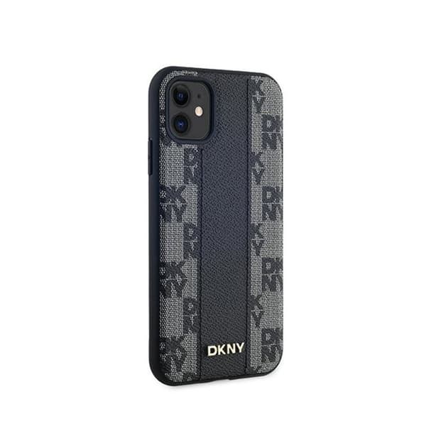 DKNY Cuir med rutigt Mono-mönster MagSafe - Fodral för iPhone 11 (Svart)