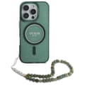 Miniatyrbild 2 av 5: Coque Guess IML Glitter med pärlarmband MagSafe för iPhone 16 Pro Max (grön)
