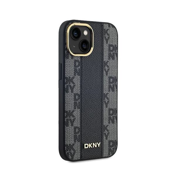 DKNY Cuir med rutigt mono-mönster MagSafe - Fodral för iPhone 15 Plus / 14 Plus (Svart)
