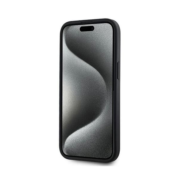 DKNY Cuir med rutigt mono-mönster MagSafe - Fodral för iPhone 15 Plus / 14 Plus (Svart)