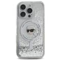 Miniatyrbild 3 av 5: Coque för iPhone 16 Pro - Karl Lagerfeld Liquid Glitter MagSafe (KLHMP16LLLLGKISGH) - Transparent Karl-huvud