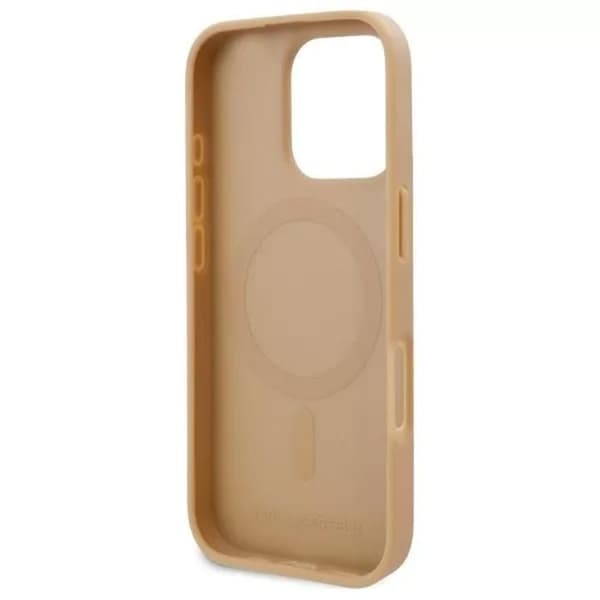Coque för iPhone 16 Pro - Karl Lagerfeld - Beige - MagSafe - Ekologisk Läder - Hård