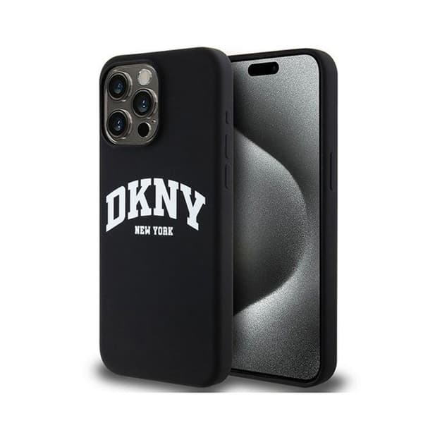 DKNY Liquid Silicone White Logo Print MagSafe - Fodral för iPhone 14 Pro Max (svart)