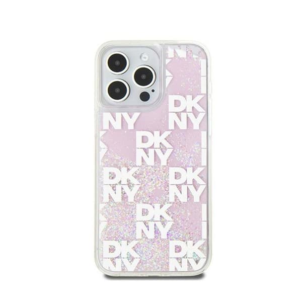 DKNY Liquid Glitter Multilogo - Fodral för iPhone 15 Pro Max (Rosa)