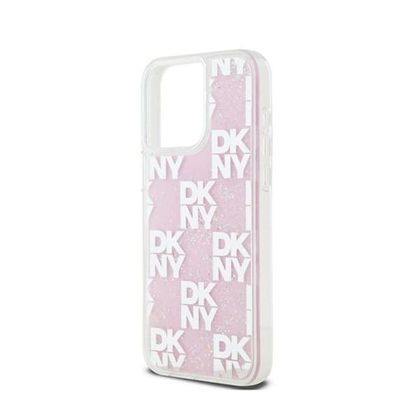 DKNY Liquid Glitter Multilogo - Fodral för iPhone 15 Pro Max (Rosa)