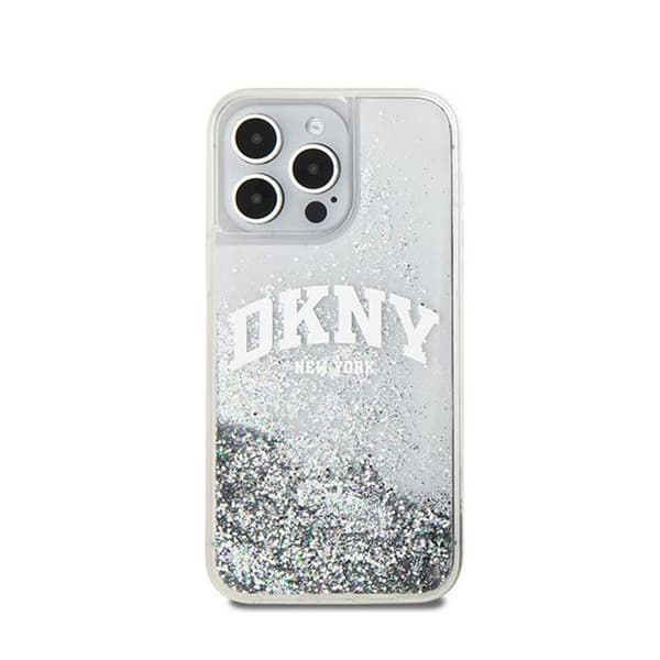 DKNY Liquid Glitter Big Logo - Fodral för iPhone 15 Pro (Vit)