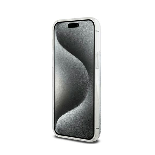 DKNY Liquid Glitter Big Logo - Fodral för iPhone 15 Pro (Vit)