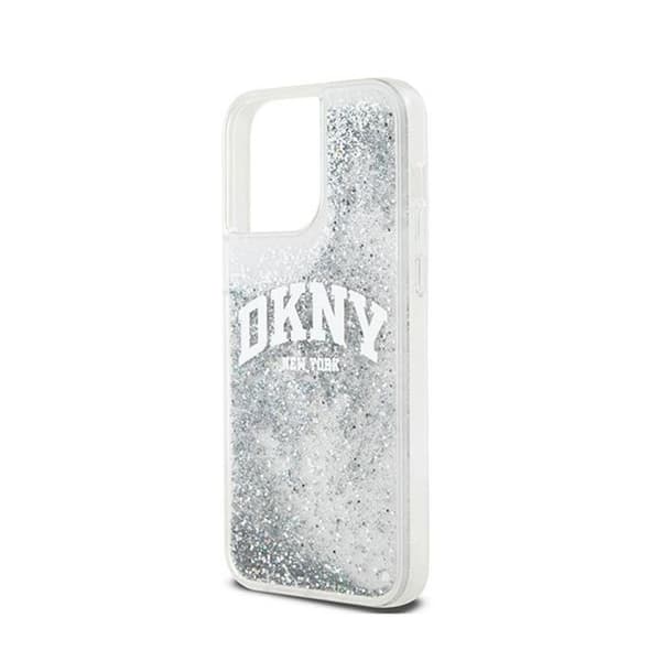 DKNY Liquid Glitter Big Logo - Fodral för iPhone 15 Pro (Vit)