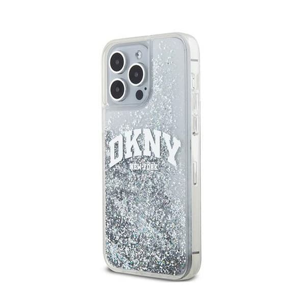 DKNY Liquid Glitter Big Logo - Fodral för iPhone 15 Pro (Vit)