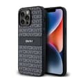 Miniatyrbild 1 av 6: DKNY Leather Mono Stripe &amp; Metal Logo - iPhone 14 Pro Fodral (svart)