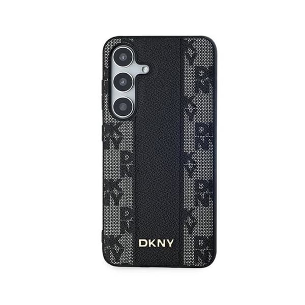 DKNY Rutigt läder Mono Pattern MagSafe - Fodral till Samsung Galaxy S24 (svart)