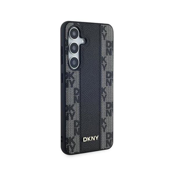 DKNY Rutigt läder Mono Pattern MagSafe - Fodral till Samsung Galaxy S24 (svart)