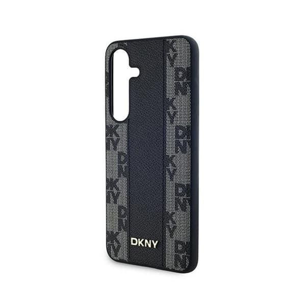 DKNY Rutigt läder Mono Pattern MagSafe - Fodral till Samsung Galaxy S24 (svart)
