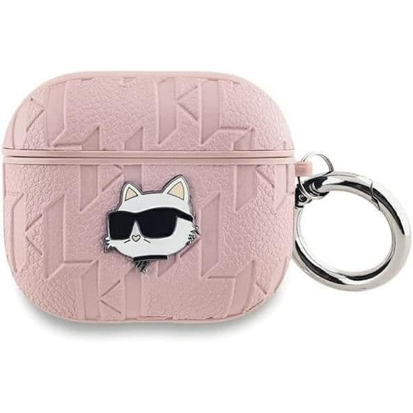 Coque AirPods 3 - Karl Lagerfeld - Choupette - Ekoskinn - Rosa - Semi-styv