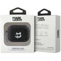 Miniatyrbild 4 av 4: Coque AirPods Pro 2 - Karl Lagerfeld - Choupette Monogram - Ekoleder - Svart - Semi-stiv