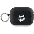 Miniatyrbild 1 av 4: Coque AirPods Pro 2 - Karl Lagerfeld - Choupette Monogram - Ekoleder - Svart - Semi-stiv