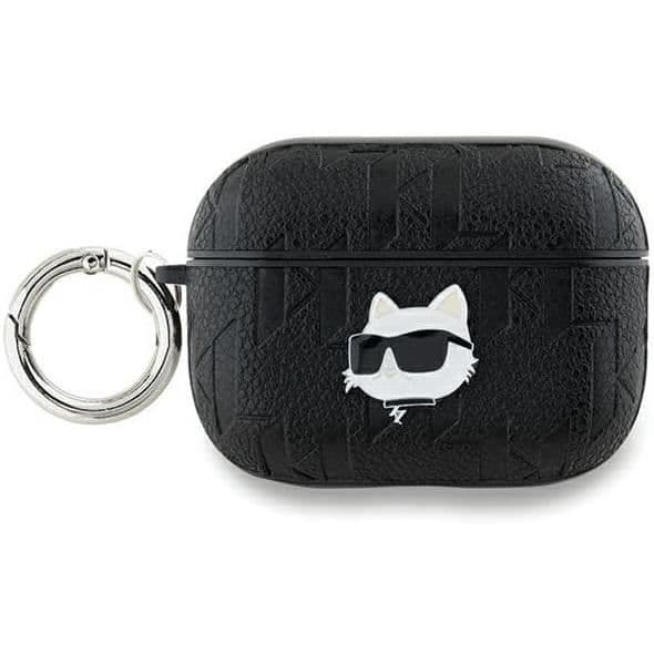 Coque AirPods Pro 2 - Karl Lagerfeld - Choupette Monogram - Ekoleder - Svart - Semi-stiv