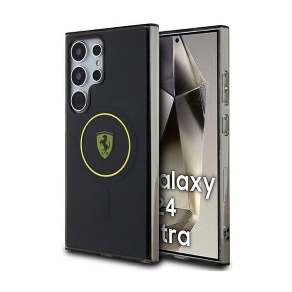 Ferrari IML Rökig Inre Cirkel Linje MagSafe - Etui för Samsung Galaxy S24 Ultra (svart)