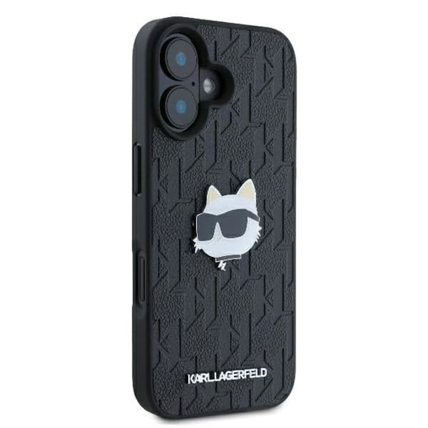 IPhone 16-skal - Karl Lagerfeld Hårdfall Skinn Monogram (KLHCHCP16SPGKLCHPK) - Choupette Huvudnål