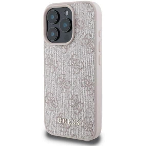 Hårdfodral - GUESS - 4G Classic Logo - Ros - Kompatibel med MagSafe - iPhone 16 Pro 6.3"