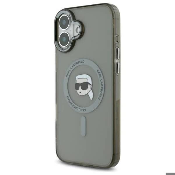 Coque för iPhone 16 Plus - Karl Lagerfeld IML MagSafe (KLHMP16MHLSKIK) - Karl huvud