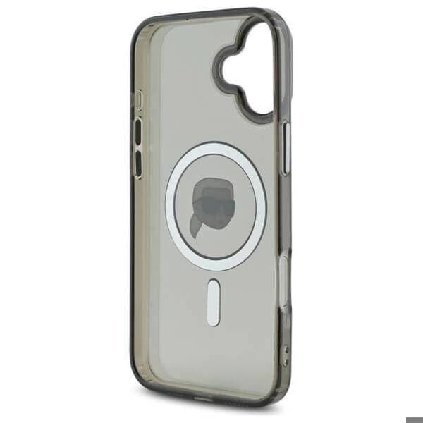 Coque för iPhone 16 Plus - Karl Lagerfeld IML MagSafe (KLHMP16MHLSKIK) - Karl huvud