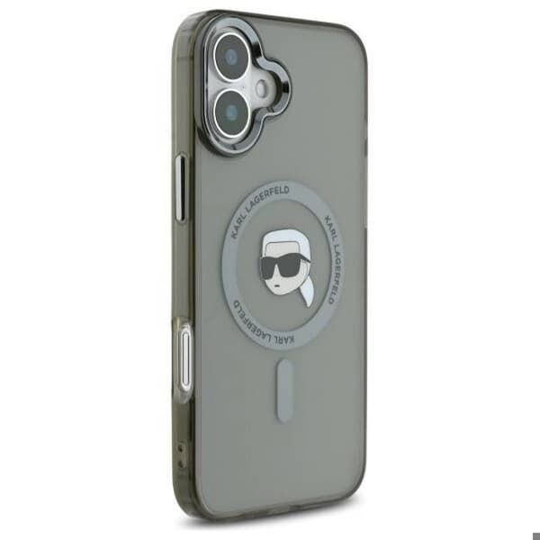 Coque för iPhone 16 Plus - Karl Lagerfeld IML MagSafe (KLHMP16MHLSKIK) - Karl huvud