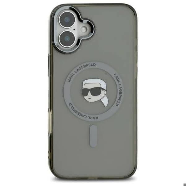 Coque för iPhone 16 Plus - Karl Lagerfeld IML MagSafe (KLHMP16MHLSKIK) - Karl huvud
