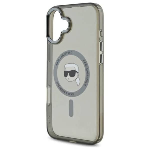 Coque för iPhone 16 Plus - Karl Lagerfeld IML MagSafe (KLHMP16MHLSKIK) - Karl huvud