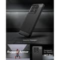 Miniatyrbild 2 av 4: Coque - Spigen - Rugged Armor - Kompatibel med Xiaomi 14T Pro - Stötabsorberande - Kolfiberdesign - Matt Svart