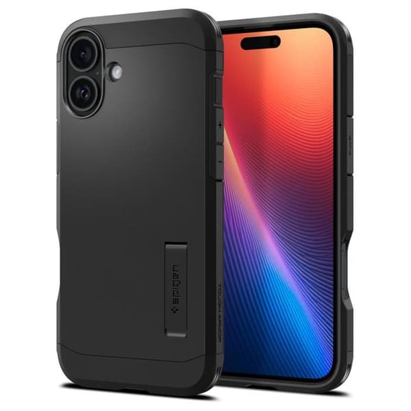 Skyddsfodral - Spigen - iPhone 16 - Svart - Semi-stumt - Elegant