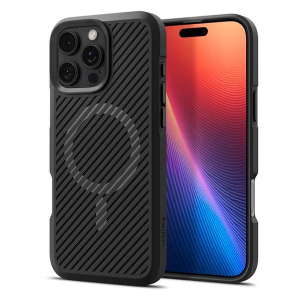 Skyddsfodral - Spigen - iPhone 16 Pro - Semi-rigid - Matt svart - Optimalt skydd