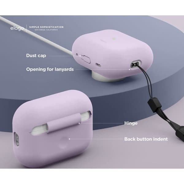 Basfodral i silikon Elago för AirPods Pro 2 Lavendel