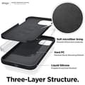 Miniatyrbild 2 av 4: Coque en silicone liquide - ELAGO - iPhone 12 / 12 Pro - Protection antichoc - Finition mate - Noir