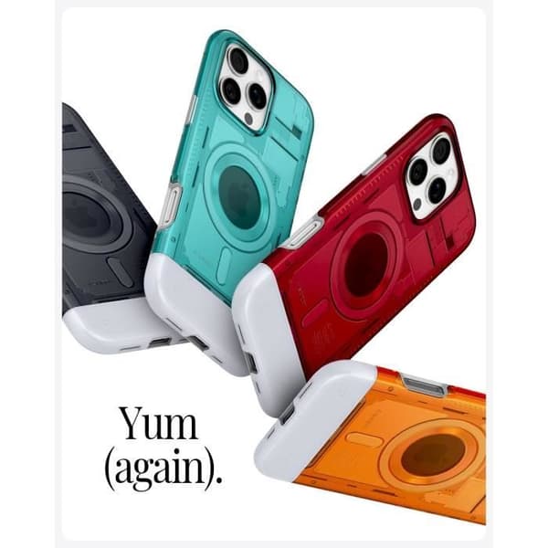 Coque för iPhone 16 Pro Max - Spigen - Classic C1 MagFit - Tidlös design - Premiumskydd - Mandarinfärg
