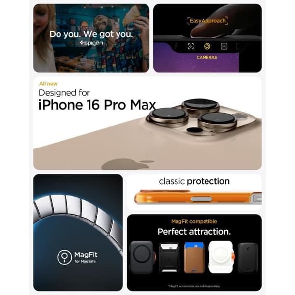 Coque för iPhone 16 Pro Max - Spigen - Classic C1 MagFit - Tidlös design - Premiumskydd - Mandarinfärg