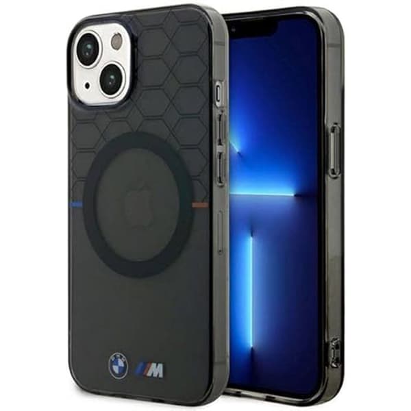 Skyddshölje - BMW - iPhone 14 Plus - Hård - Grå mönster - PU/PC