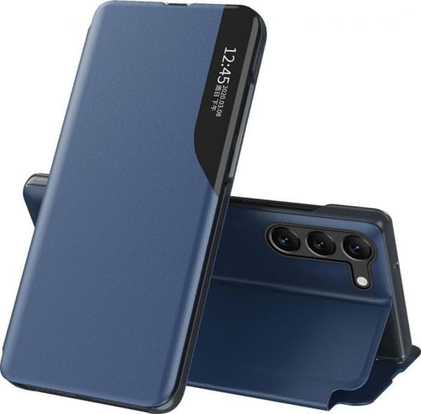 Housse - etui - chaussette Hurtel Eco Leather View Case för Samsung S24 med lock - blå