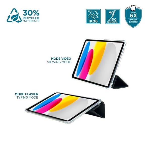 Skyddsfodral Folio - MOBILIS - iPad 11" A16 & 10.9" (10:e generationen) - Förstärkta hörn - Stöttålig - Svart