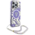 Miniatyrbild 3 av 6: Coque för iPhone 16 Pro Max - Guess IML Palms Triangel med Perldekor MagSafe (GUHMP16XHPCTPLSU) - Lila