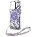 Miniatyrbild 5 av 6: Coque för iPhone 16 Pro Max - Guess IML Palms Triangel med Perldekor MagSafe (GUHMP16XHPCTPLSU) - Lila