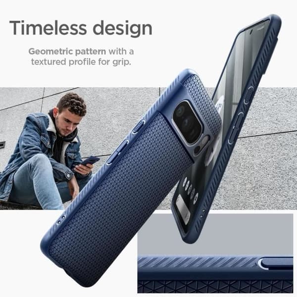Coque Standard - SPIGEN - Google Pixel 8 Pro - Stöttålig - Ergonomisk - Marinblå