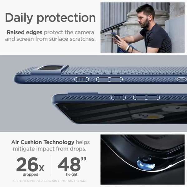 Coque Standard - SPIGEN - Google Pixel 8 Pro - Stöttålig - Ergonomisk - Marinblå