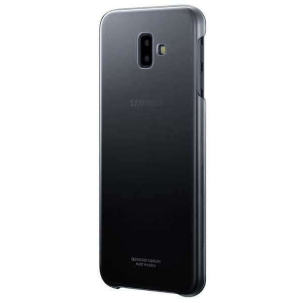 Samsung Hårt fodral J6+ Svart och transparent