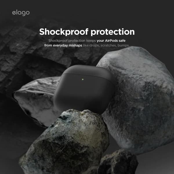 Skyddshölje - elago - Liquid Hybrid - Kompatibel med AirPods 4 - Stöttålig - Svart