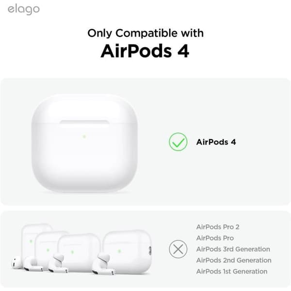 Skyddshölje - elago - Liquid Hybrid - Kompatibel med AirPods 4 - Stöttålig - Svart