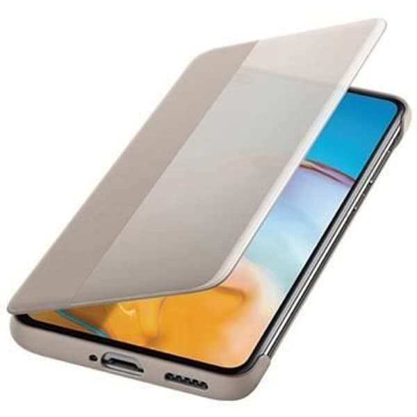 Fodral med Lock - Huawei - P40 - Kaki - Polyuretanhud - Halvstyv - Smart View