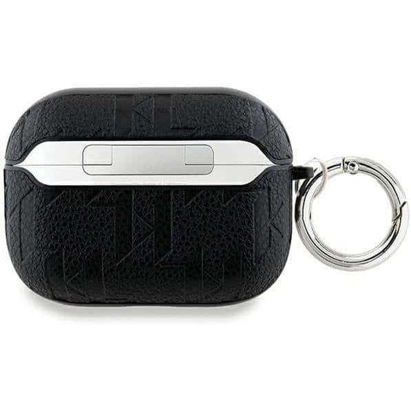 AirPods Pro 2 fodral - Karl Lagerfeld - Monogram Karl & Choupette - Ekologiskt läder - Svart - Halvstyvt